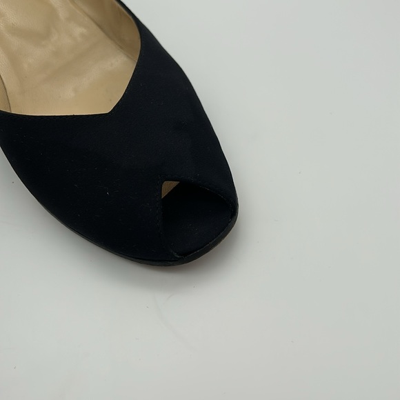 Black Open Toe Wedges - Picture 3 of 5